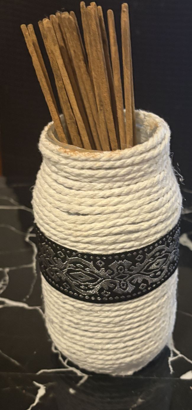 BOL  DE VIDRIO DECORADO PARA FLORES O INCIENSO