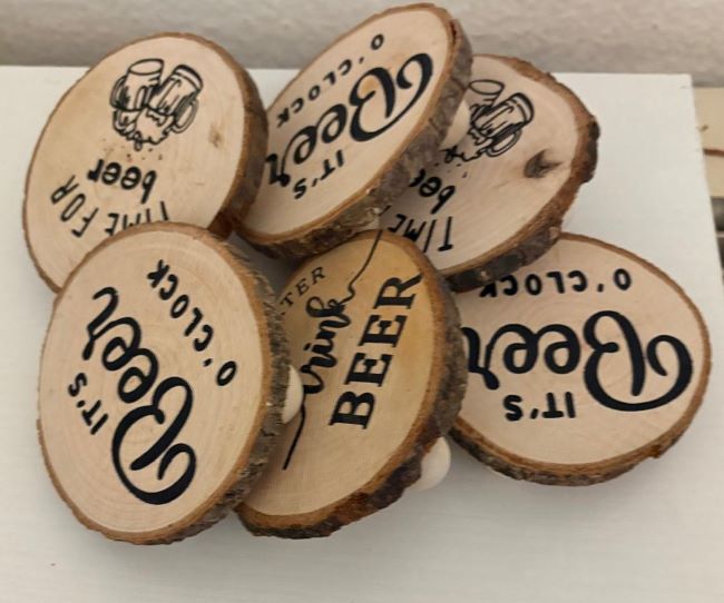 POSAVASOS DE MADERA RUSTICOS CON PATAS REDONDAS MUY ORIGINALES